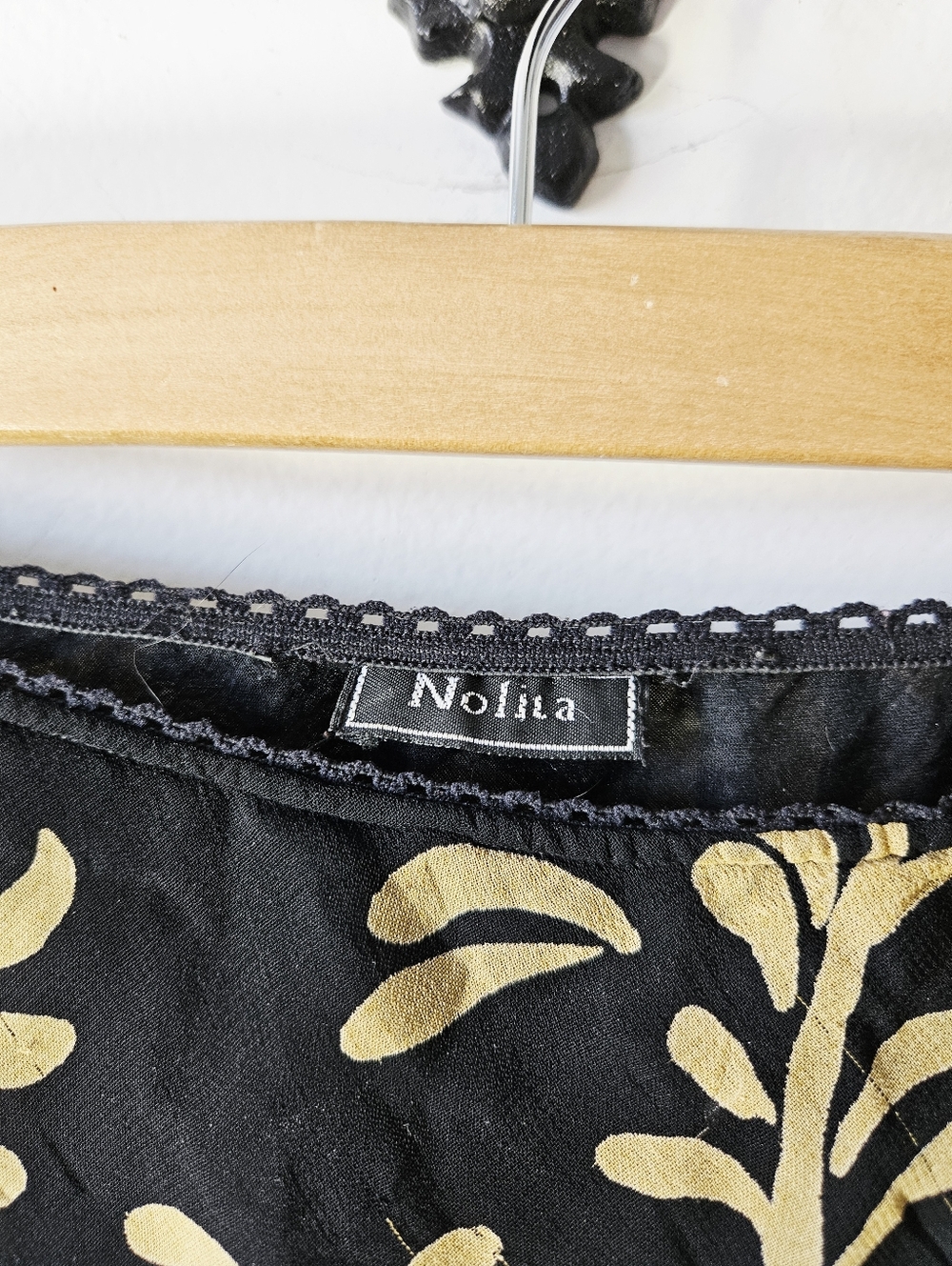 Vintage Y2K Nolita Floral Maxi Skirt Size L Ruffle Hem Sheer Overlay 90s - Picture 7 of 8